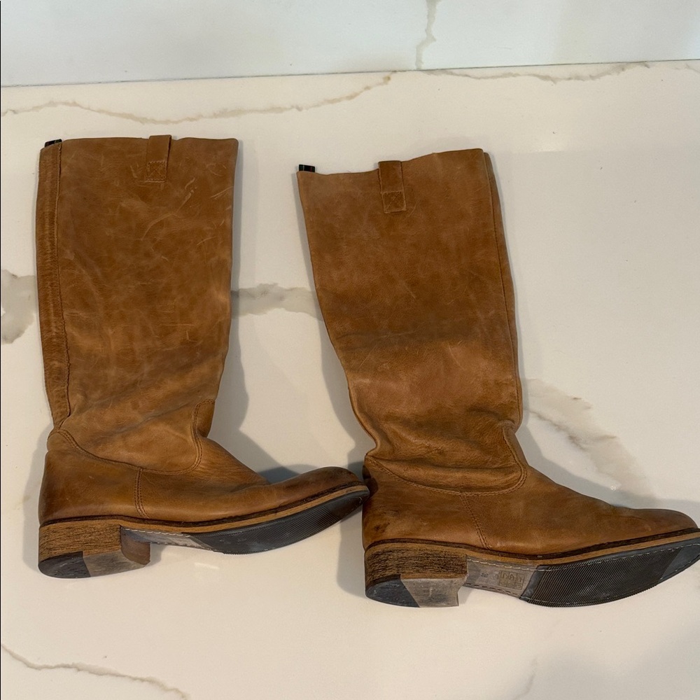 Aldo light camel Leather Tall Boots size 38